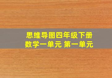 思维导图四年级下册数学一单元 第一单元